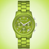 Michael Kors Runway Limited Edition Green Dial Green Steel Strap Watch for Women - MK7480LE