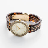 Michael Kors Darci Gold Dial Brown Two Tone Steel Strap Watch for Women - MK4326