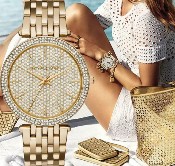 Michael Kors Darci Gold Dial Gold Steel Strap Watch for Women - MK3438