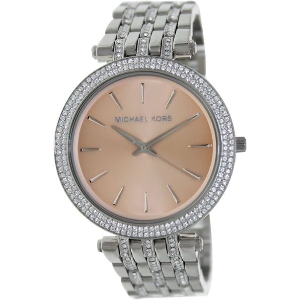Michael Kors Darci Orange Dial Silver Stainless Steel Strap Watch for Women - MK3218