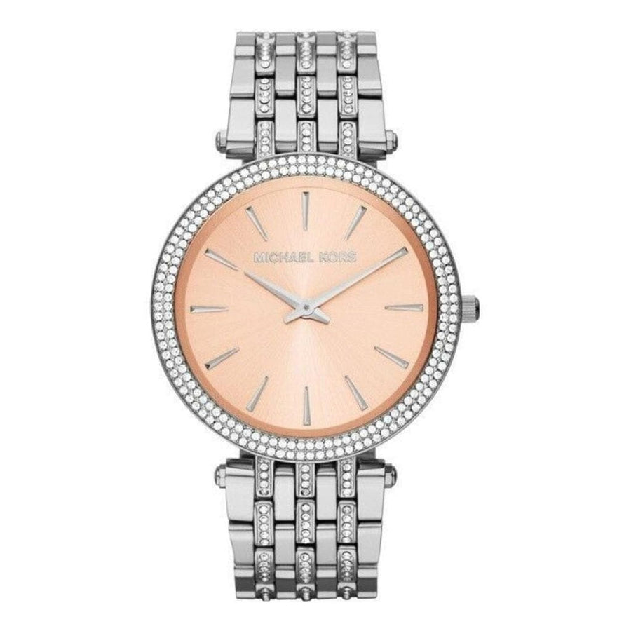 Michael Kors Darci Orange Dial Silver Stainless Steel Strap Watch for Women - MK3218