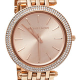 Michael Kors Darci Rose Gold Dial with Diamonds Rose Gold Stainless Steel Strap Watch for Women - MK3192