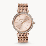 Michael Kors Darci Rose Gold Dial with Diamonds Rose Gold Stainless Steel Strap Watch for Women - MK3192