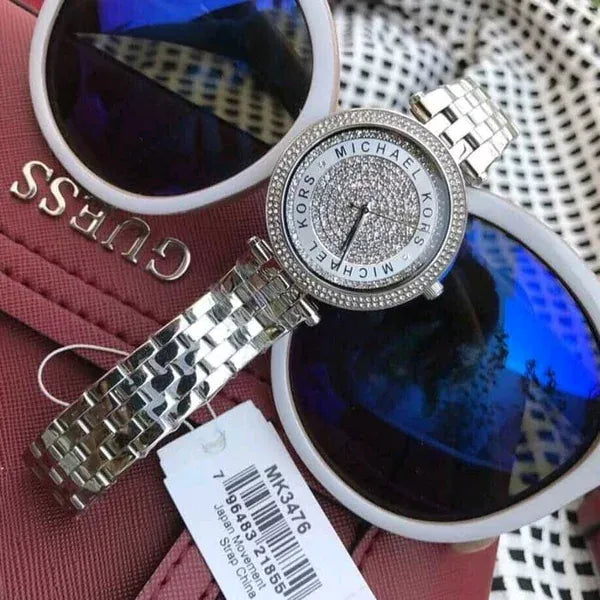 Michael Kors Darci Silver Dial Silver Steel Strap Watch for Women - MK3476