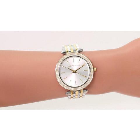 Michael Kors Darci Silver Dial Two Tone Stainless Steel Strap Watch for Women - MK3203
