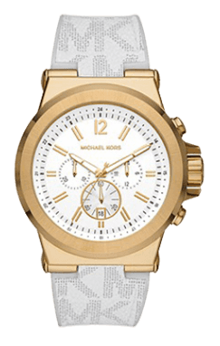Michael Kors Dylan Chronograph White Dial White Rubber Strap Watch For Men - MK8937