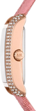 Michael Kors Emery Quartz Diamonds Red Dial Pink Leather Strap Watch For Women - MK2966