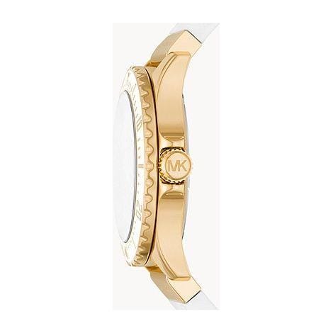 Michael Kors Everest Analog Gold Dial White Silicone Strap Watch For Women - MK7357