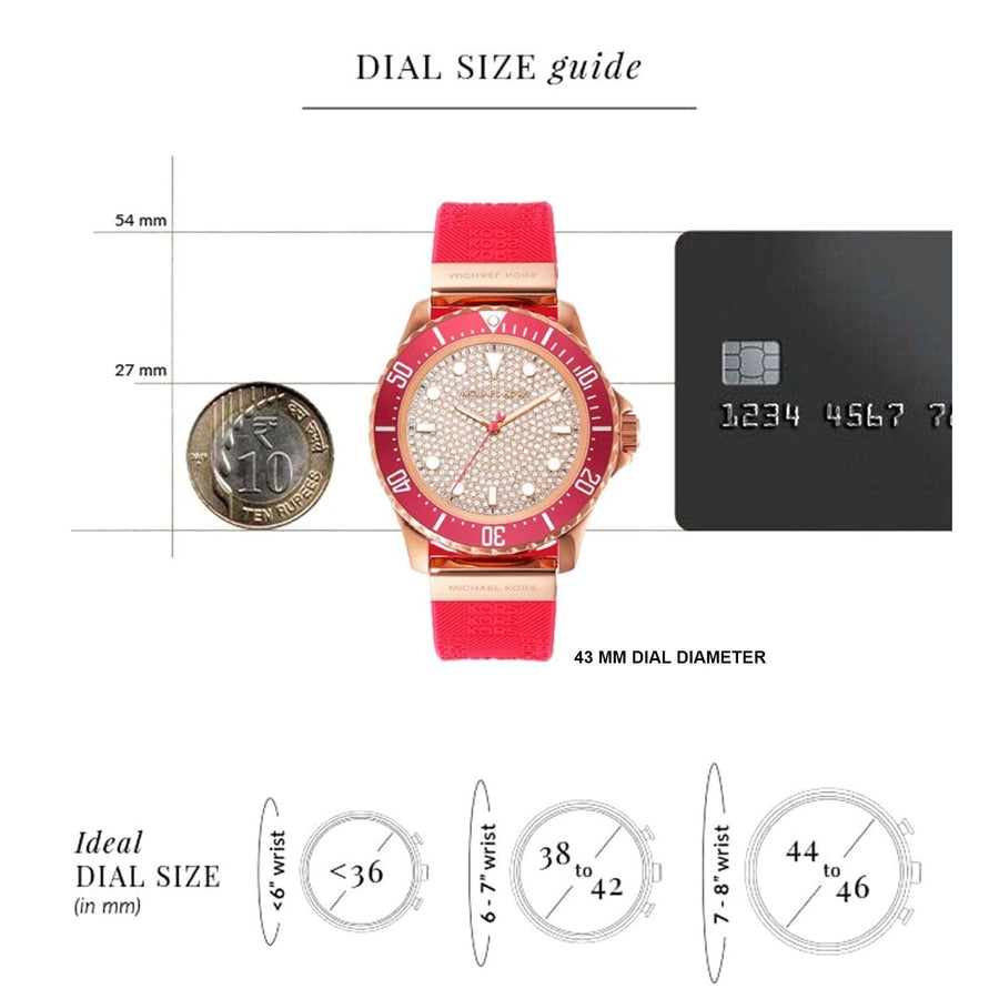 Michael Kors Everest Analog Rose Gold Dial Pink Silicone Strap Watch For Women - MK7359