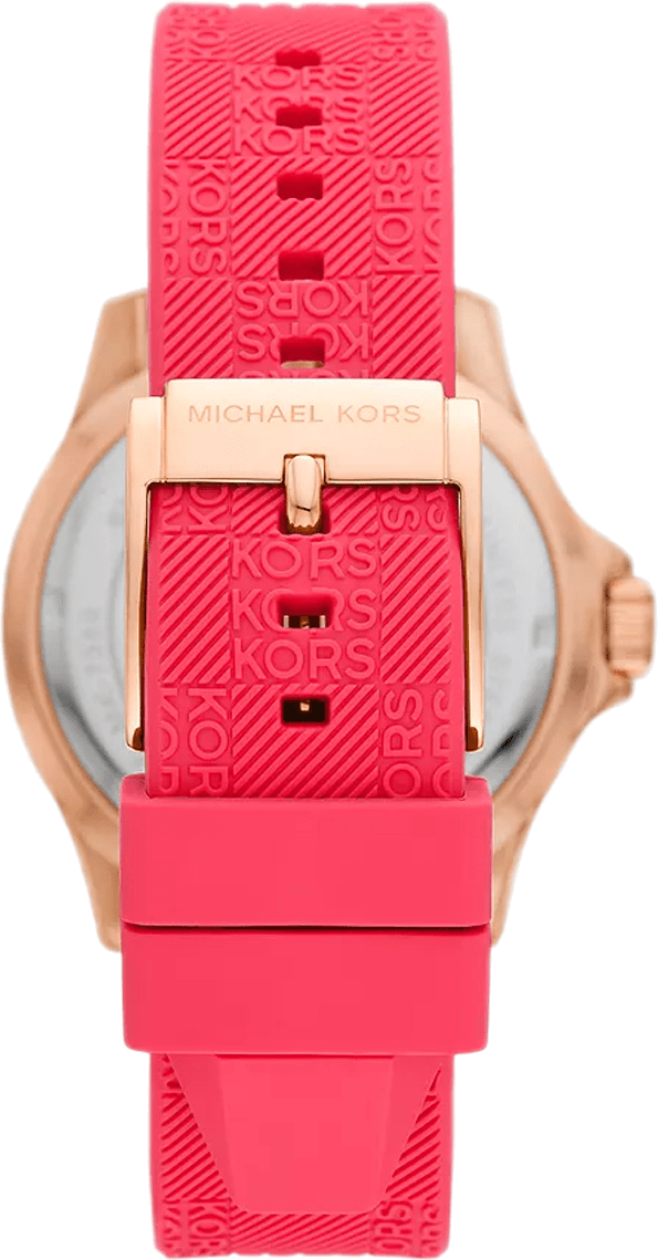 Michael Kors Everest Analog Rose Gold Dial Pink Silicone Strap Watch For Women - MK7359