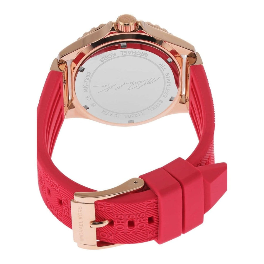 Michael Kors Everest Analog Rose Gold Dial Pink Silicone Strap Watch For Women - MK7359