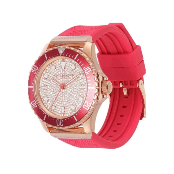 Michael Kors Everest Analog Rose Gold Dial Pink Silicone Strap Watch For Women - MK7359