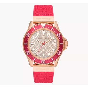 Michael Kors Everest Analog Rose Gold Dial Pink Silicone Strap Watch For Women - MK7359