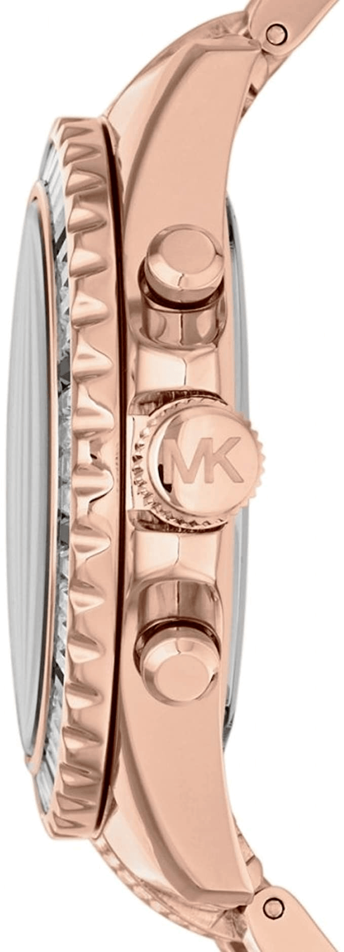 Michael Kors Everest Chronograph Black Dial Rose Gold Steel Strap Watch For Women - MK5875
