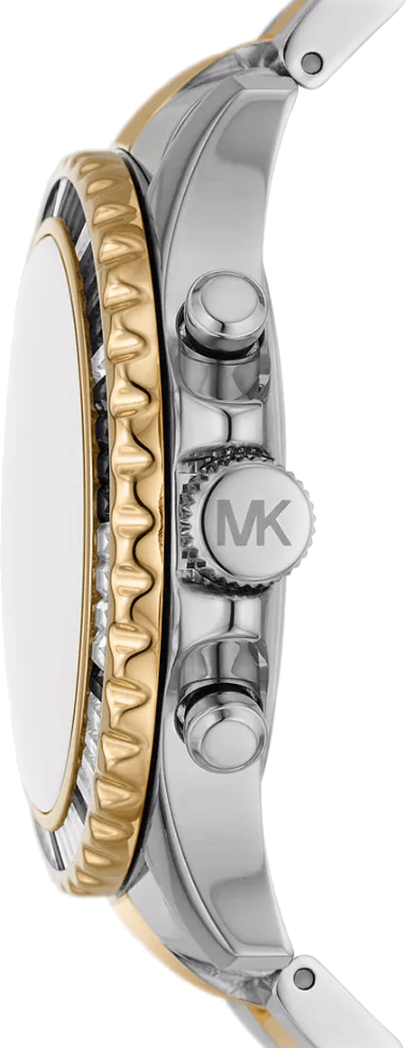 Michael Kors Everest Chronograph Black Dial Two Tone Steel Strap Watch For Women - MK7209