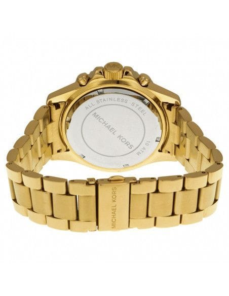 Michael Kors Everest Chronograph Blue Dial Gold Steel Strap Watch for Women - MK5754