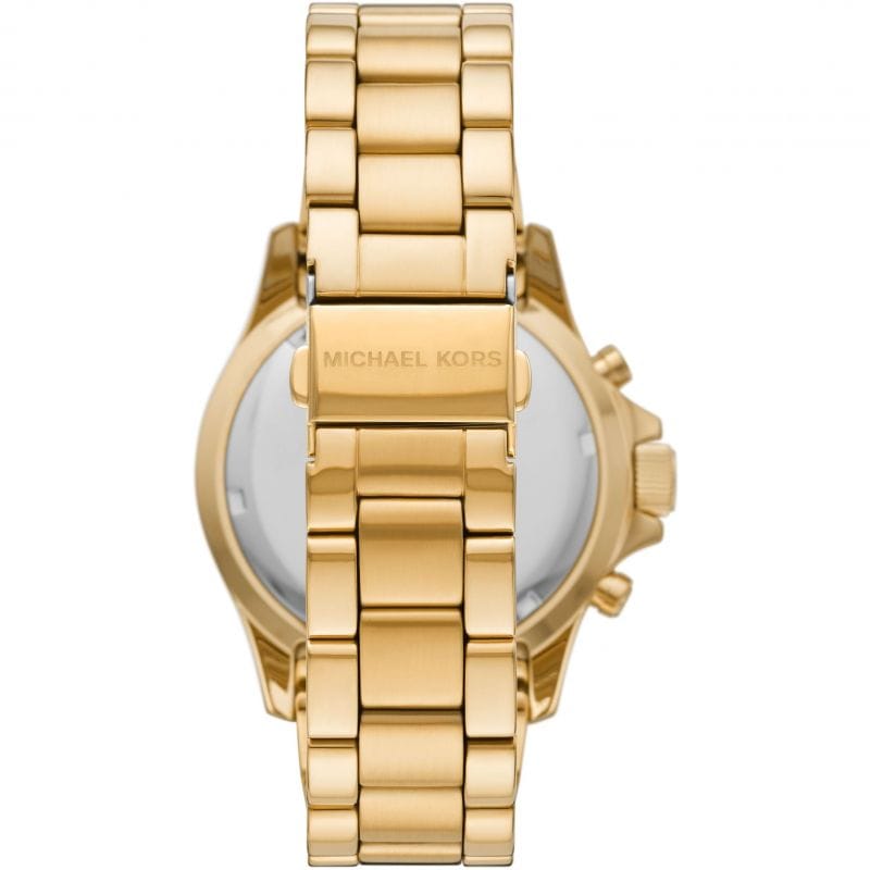 Michael Kors Everest Chronograph Blue Dial Gold Steel Strap Watch for Women - MK5754
