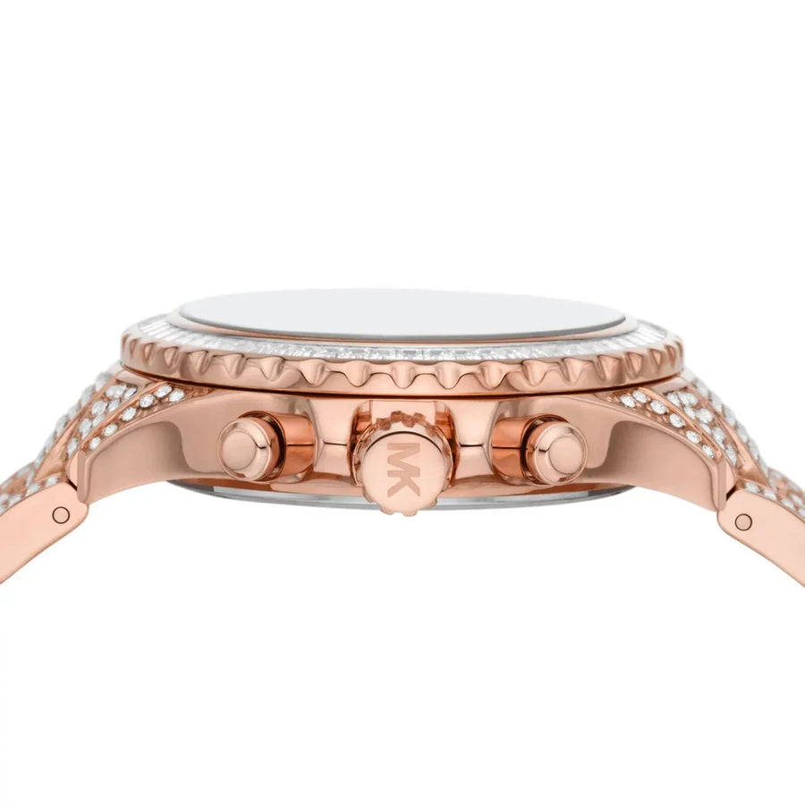 Michael Kors Everest Chronograph Crystals Rose Gold Dial Rose Gold Steel Strap Watch For Women - MK7235