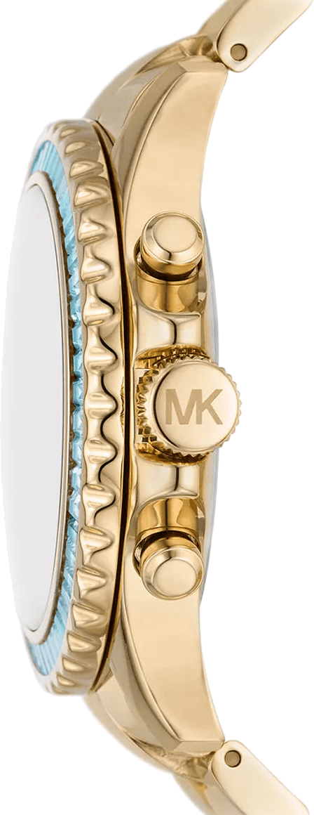 Michael Kors Everest Chronograph Gold Dial Gold Steel Strap Watch For Women - MK7210