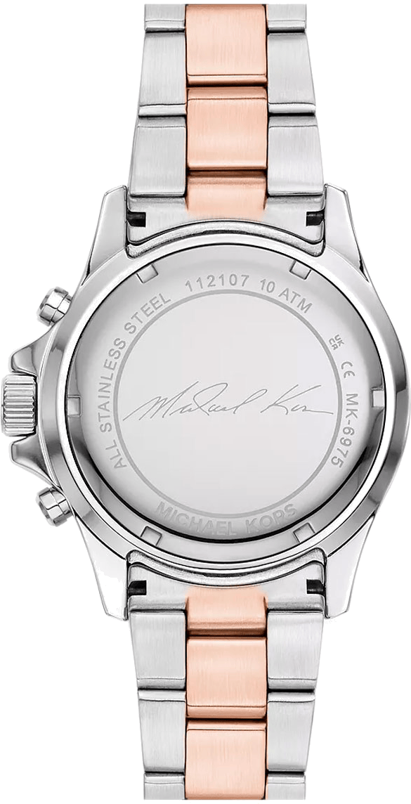 Michael Kors Everest Chronograph Silver Dial Two Tone Steel Strap Watch For Women - MK6975