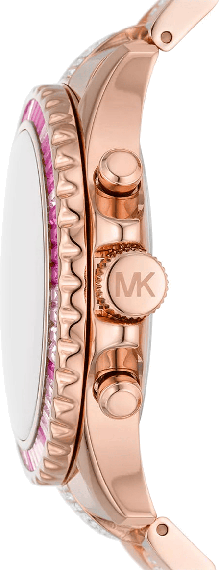 Michael Kors Everest Chronograph Rose Gold Dial Rose Gold Steel Strap Watch For Women - MK7211