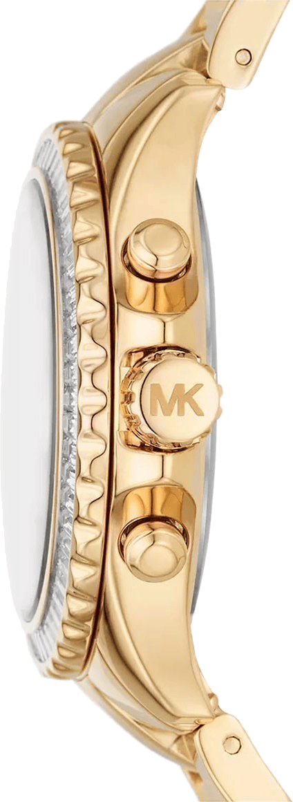 Michael Kors Everest Chronograph White Dial Gold Steel Strap Watch For Women - MK7212