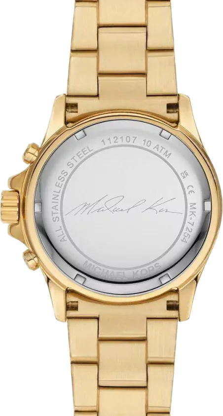 Michael Kors Everest Chronograph Crystals Gold Dial Gold Steel Strap Watch For Women - MK7254