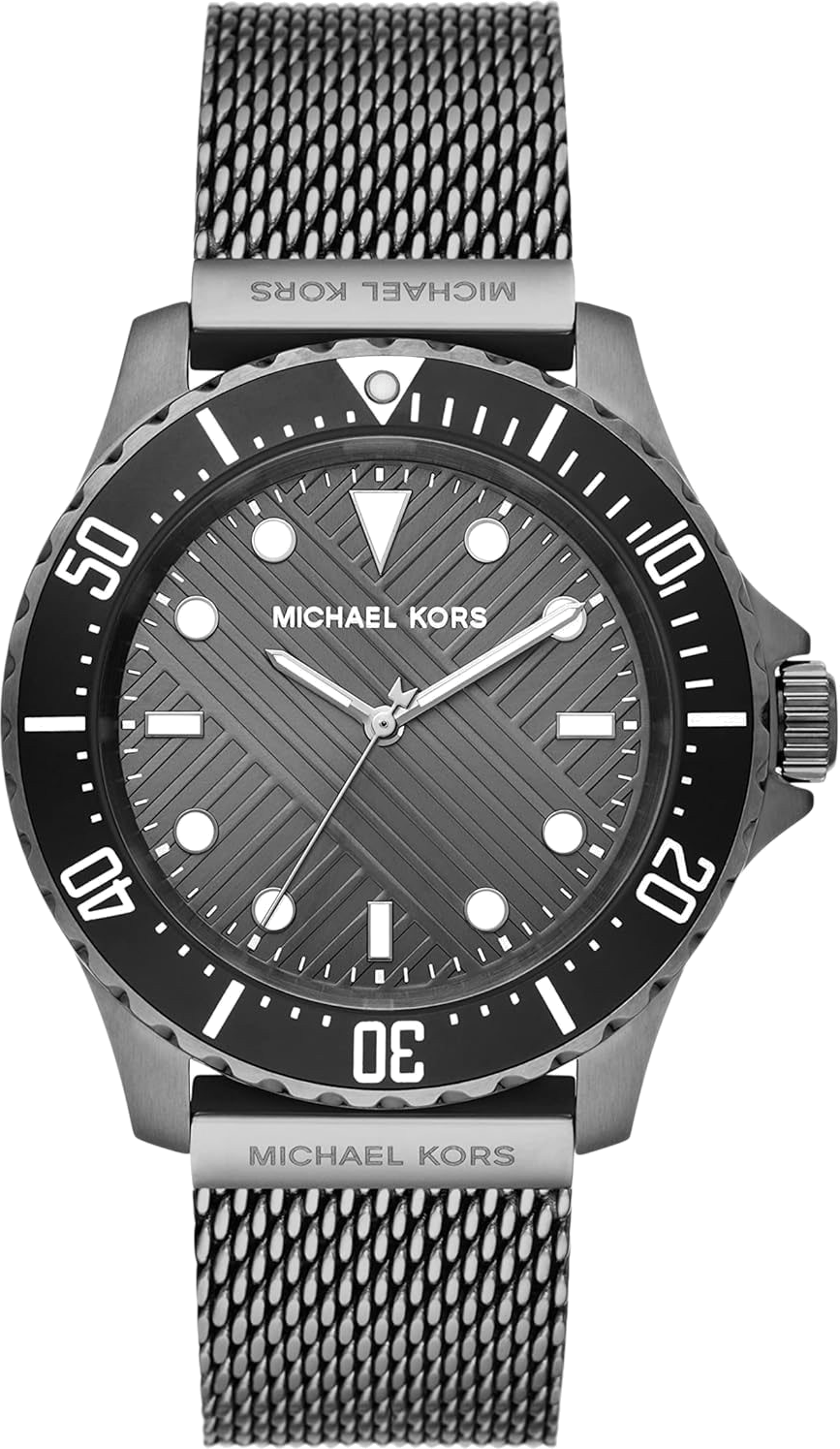 Michael Kors Everest Quartz Grey Dial Grey Mesh Bracelet Watch For Men - MK9093