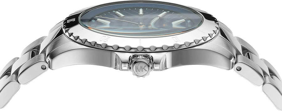 Michael Kors Everest Three-Hand Blue Dial Silver Steel Strap Watch For Men - MK9079