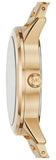 Michael Kors Hartman Analog Quartz Black Dial Gold Steel Strap Watch For Women - MK3647