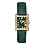 Michael Kors Emery Quartz Diamonds Green Dial Green Leather Strap Watch For Women - MK4697