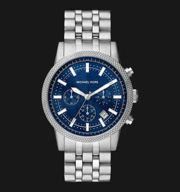 Michael Kors Hutton Chronograph Blue Dial Blue Steel Strap Watch For Men - MK8952
