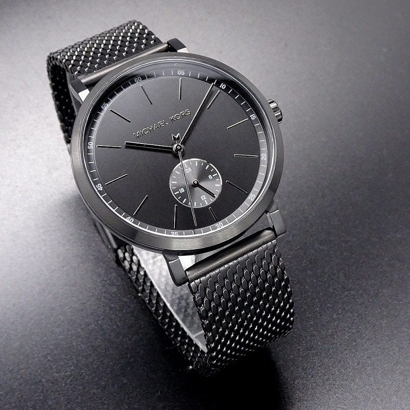 Michael Kors Irving Quartz Black Dial Black Mesh Bracelet Watch For Men - MK8742