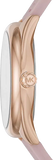 Michael Kors Janelle Three Hand Rose Gold Dial Pink Rubber Strap Watch For Women - MK7139