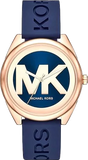 Michael Kors Janelle Three Hand Blue Dial Blue Rubber Strap Watch For Women - MK7140