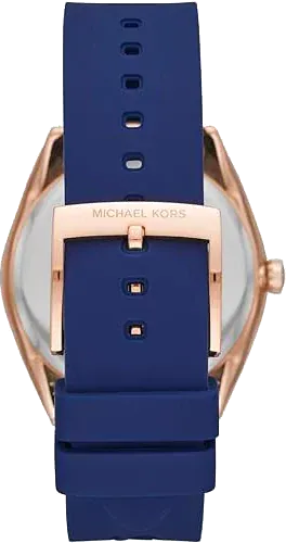 Michael Kors Janelle Three Hand Blue Dial Blue Rubber Strap Watch For Women - MK7140