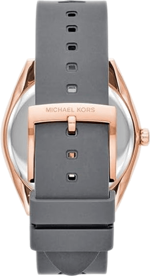 Michael Kors Janelle Three Hand Grey Dial Grey Rubber Strap Watch For Women - MK7314
