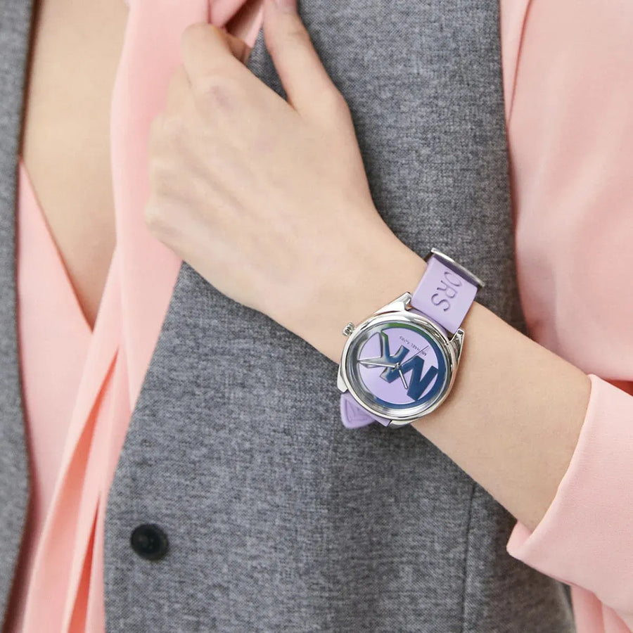 Michael Kors Janelle Three Hand Purple Dial Purple Rubber Strap Watch For Women - MK7143
