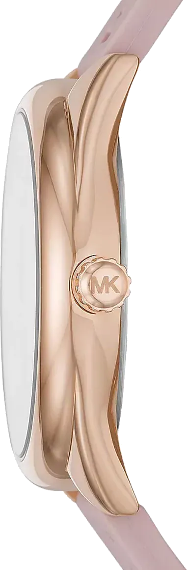 Michael Kors Janelle Three Hand Rose Gold Dial Pink Rubber Strap Watch For Women - MK7139