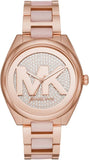 Michael Kors Janelle Three Hand Rose Gold Dial Two Tone Steel Strap Watch For Women - MK7089