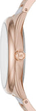 Michael Kors Janelle Three Hand Rose Gold Dial Two Tone Steel Strap Watch For Women - MK7134