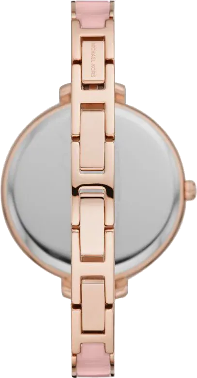 Michael Kors Jaryn Analog Rose Gold Dial Pink Steel Strap Watch For Women - MK4545