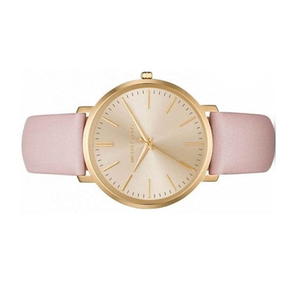 Michael Kors Jaryn Quartz Gold Dial Pink Leather Strap Watch For Women - MK2471