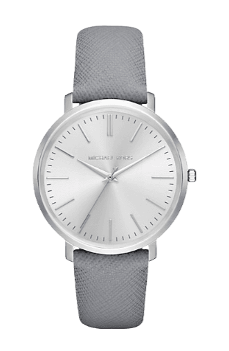 Michael Kors Jaryn Quartz Silver Dial Grey Leather Strap Watch For Women - MK2470