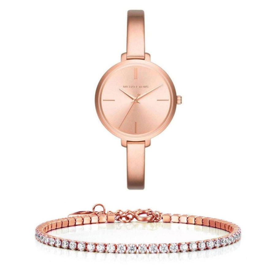 Michael Kors Jaryn Rose Gold Dial Rose Gold Steel Strap Watch For Women - MK3547