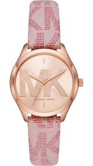 Michael Kors Jaycie Quartz Rose Gold Dial Pink Leather Strap Watch for Women - MK2879