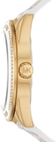 Michael Kors Jessa Multifunction Gold Dial White Leather Strap Watch For Women - MK7204