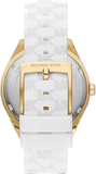 Michael Kors Jessa Quartz Gold Dial White Silicone Strap Watch For Women - MK7267