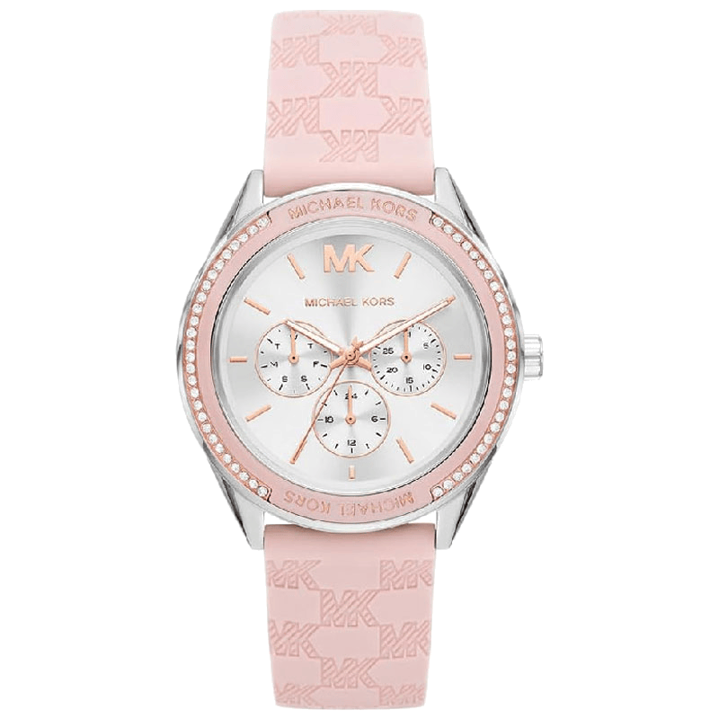 Michael Kors Jessa Quartz Silver Dial Pink Silicone Strap Watch For Women - MK7268