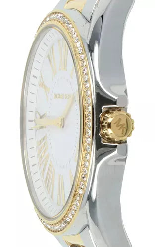 Michael Kors Kacie Three Hand Silver Dial Two Tone Steel Strap Watch for Women - MK6931